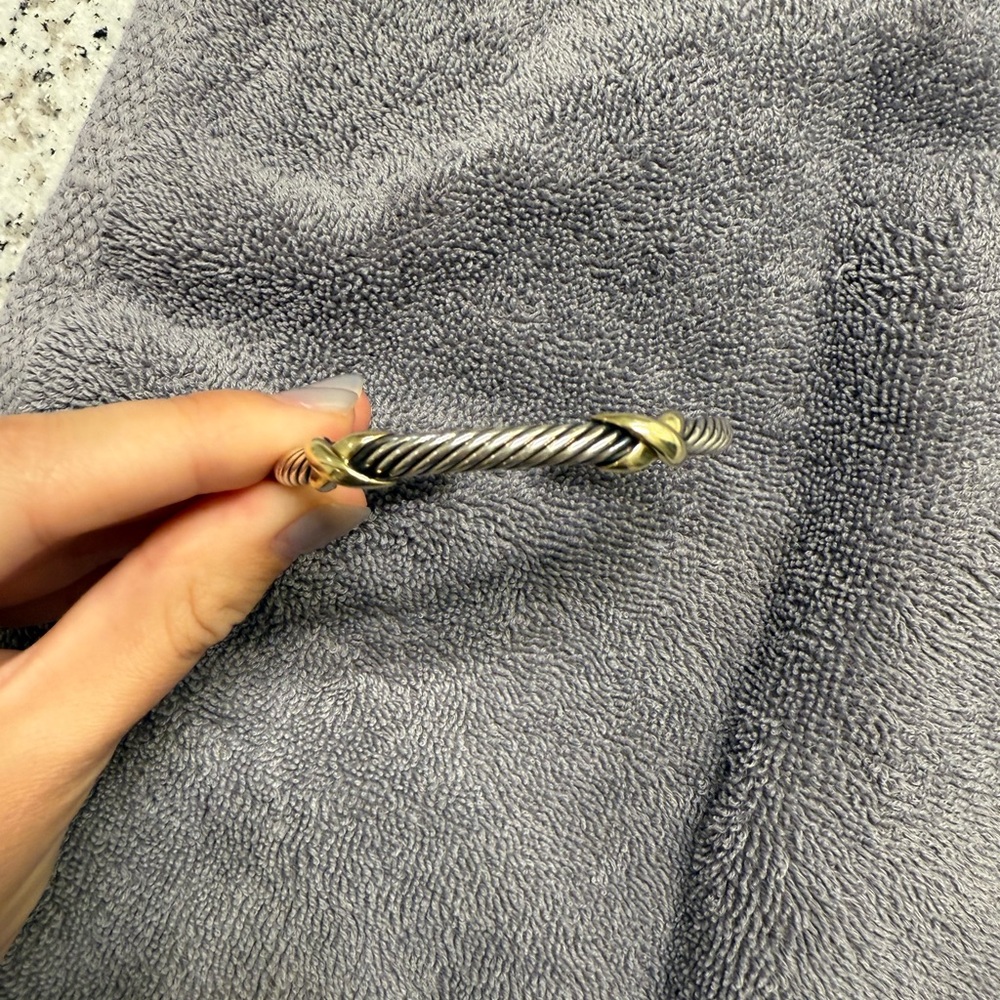 Silver and Gold Twisted Cable Bracelet - Picture 3 of 6